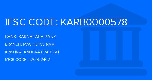 Karnataka Bank Machilipatnam Branch IFSC Code