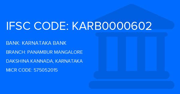 Karnataka Bank Panambur Mangalore Branch IFSC Code