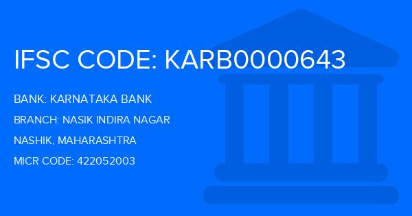 Karnataka Bank Nasik Indira Nagar Branch IFSC Code