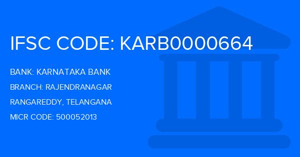 Karnataka Bank Rajendranagar Branch IFSC Code