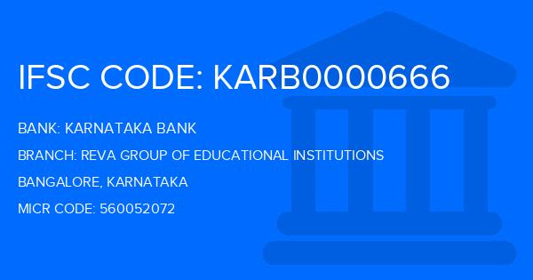 Karnataka Bank Reva Group Of Educational Institutions Branch IFSC Code