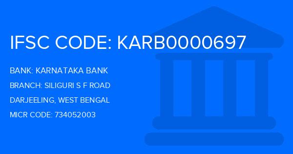 Karnataka Bank Siliguri S F Road Branch IFSC Code