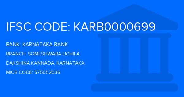 Karnataka Bank Someshwara Uchila Branch IFSC Code