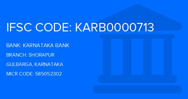 Karnataka Bank Shorapur Branch IFSC Code