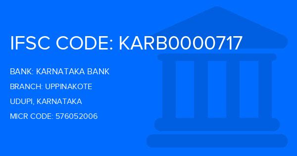Karnataka Bank Uppinakote Branch IFSC Code