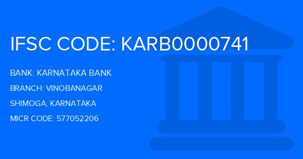 Karnataka Bank Vinobanagar Branch IFSC Code