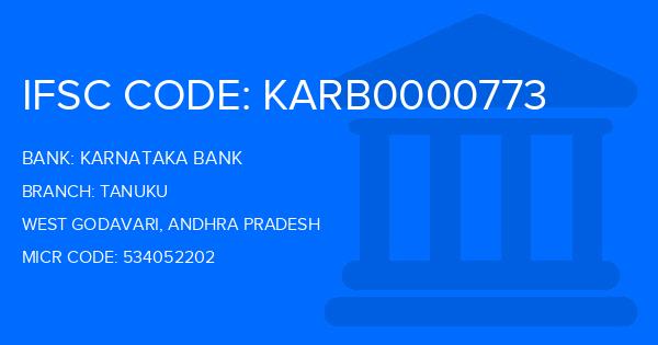 Karnataka Bank Tanuku Branch IFSC Code