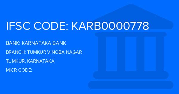 Karnataka Bank Tumkur Vinoba Nagar Branch IFSC Code