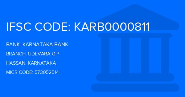 Karnataka Bank Udevara G P Branch IFSC Code