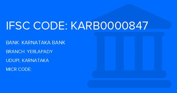 Karnataka Bank Yerlapady Branch IFSC Code