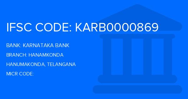 Karnataka Bank Hanamkonda Branch IFSC Code