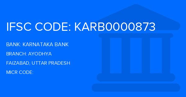 Karnataka Bank Ayodhya Branch IFSC Code