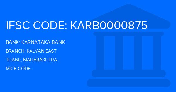 Karnataka Bank Kalyan East Branch IFSC Code