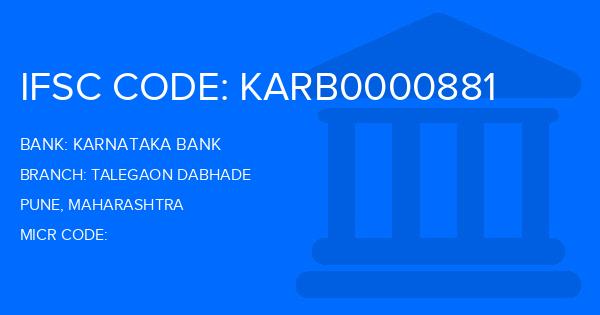 Karnataka Bank Talegaon Dabhade Branch IFSC Code