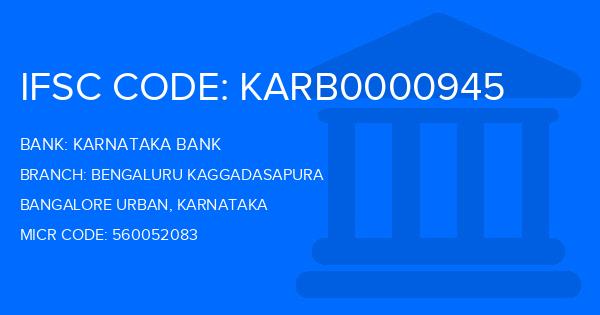 Karnataka Bank Bengaluru Kaggadasapura Branch IFSC Code