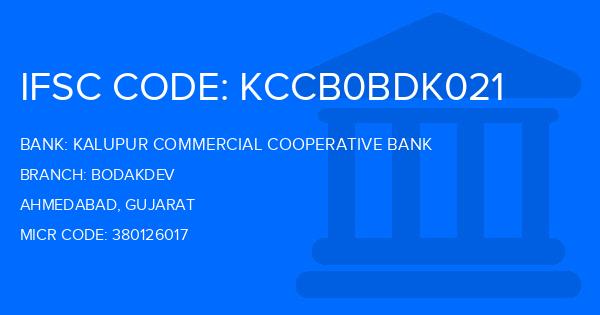Kalupur Commercial Cooperative Bank Bodakdev Branch IFSC Code