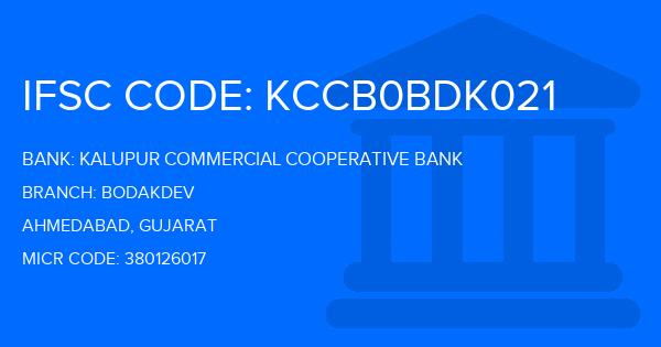 Kalupur Commercial Cooperative Bank Bodakdev Branch IFSC Code