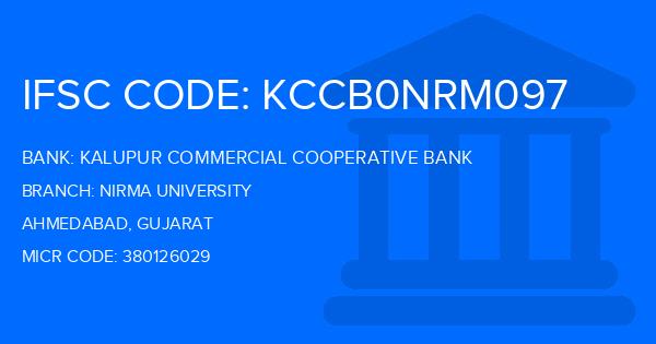 Kalupur Commercial Cooperative Bank Nirma University Branch IFSC Code