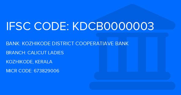 Kozhikode District Cooperatiave Bank Calicut Ladies Branch IFSC Code