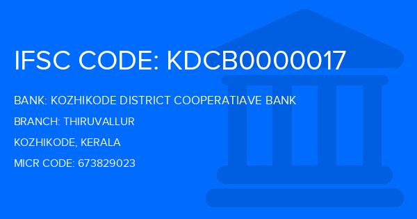 Kozhikode District Cooperatiave Bank Thiruvallur Branch IFSC Code