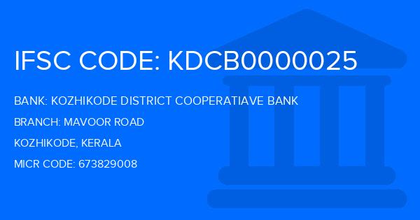Kozhikode District Cooperatiave Bank Mavoor Road Branch IFSC Code