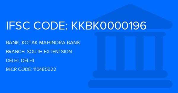 Kotak Mahindra Bank (KMB) South Extentsion Branch IFSC Code