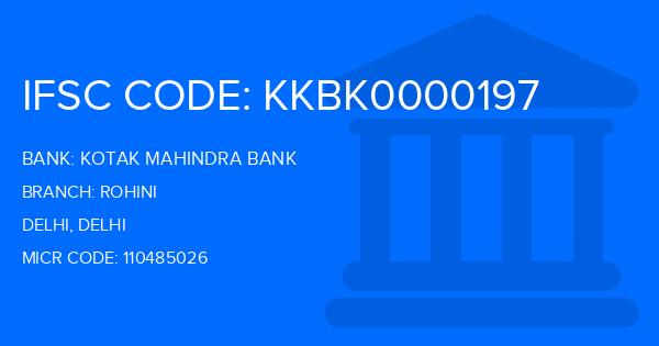 Kotak Mahindra Bank (KMB) Rohini Branch IFSC Code
