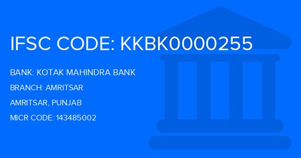 Kotak Mahindra Bank (KMB) Amritsar Branch IFSC Code
