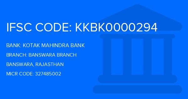 Kotak Mahindra Bank (KMB) Banswara Branch