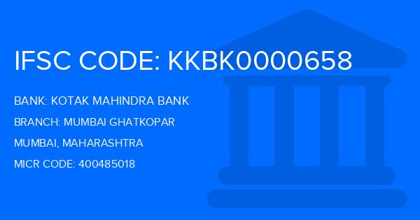 Kotak Mahindra Bank (KMB) Mumbai Ghatkopar Branch IFSC Code