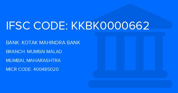 Kotak Mahindra Bank (KMB) Mumbai Malad Branch IFSC Code