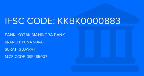 Kotak Mahindra Bank (KMB) Puna Surat Branch IFSC Code