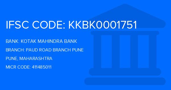 Kotak Mahindra Bank (KMB) Paud Road Branch Pune Branch IFSC Code