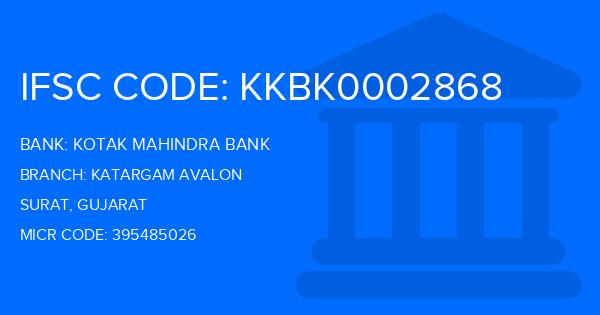 Kotak Mahindra Bank (KMB) Katargam Avalon Branch IFSC Code