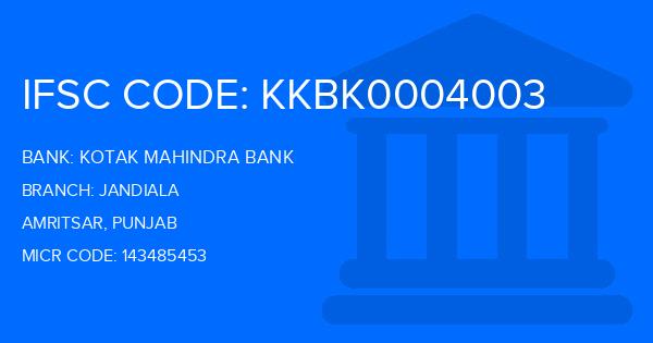 Kotak Mahindra Bank (KMB) Jandiala Branch IFSC Code