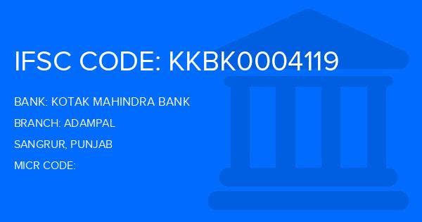 Kotak Mahindra Bank (KMB) Adampal Branch IFSC Code