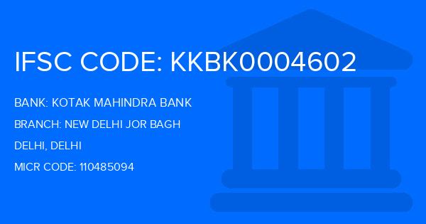 Kotak Mahindra Bank (KMB) New Delhi Jor Bagh Branch IFSC Code