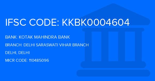 Kotak Mahindra Bank (KMB) Delhi Saraswati Vihar Branch
