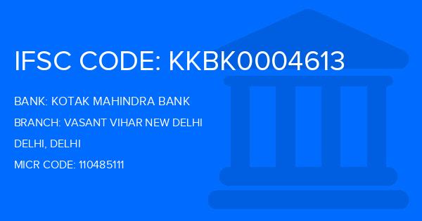 Kotak Mahindra Bank (KMB) Vasant Vihar New Delhi Branch IFSC Code