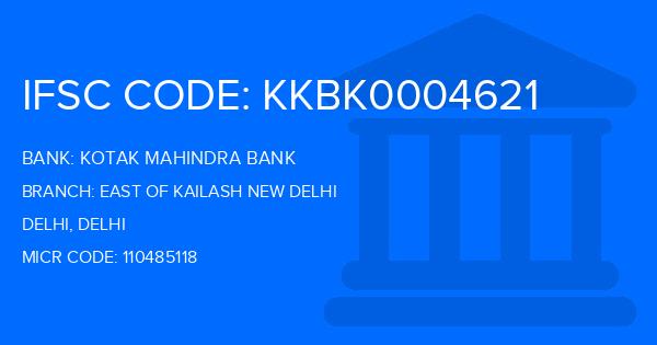 Kotak Mahindra Bank (KMB) East Of Kailash New Delhi Branch IFSC Code