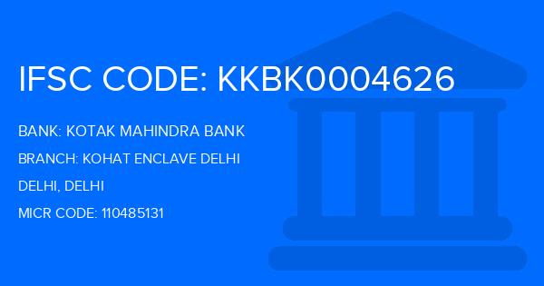 Kotak Mahindra Bank (KMB) Kohat Enclave Delhi Branch IFSC Code