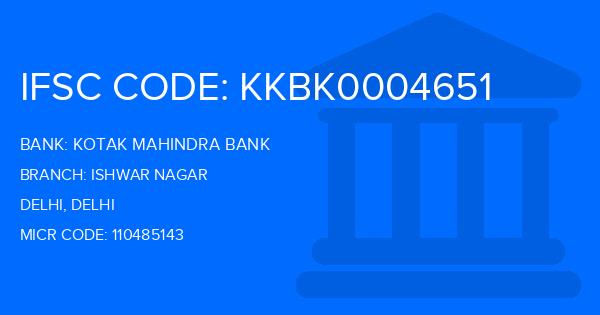 Kotak Mahindra Bank (KMB) Ishwar Nagar Branch IFSC Code