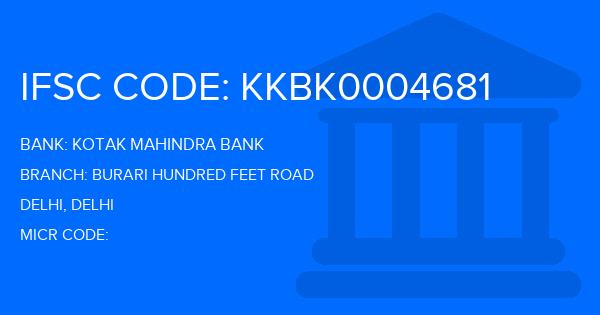 Kotak Mahindra Bank (KMB) Burari Hundred Feet Road Branch IFSC Code