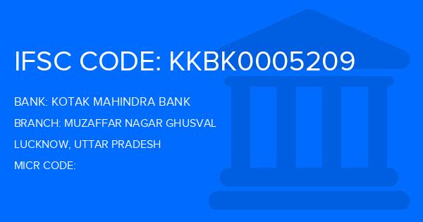 Kotak Mahindra Bank (KMB) Muzaffar Nagar Ghusval Branch IFSC Code
