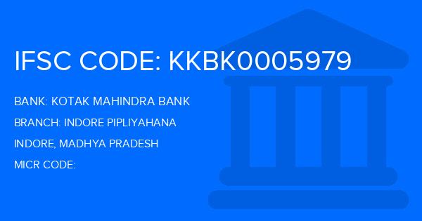 Kotak Mahindra Bank (KMB) Indore Pipliyahana Branch IFSC Code