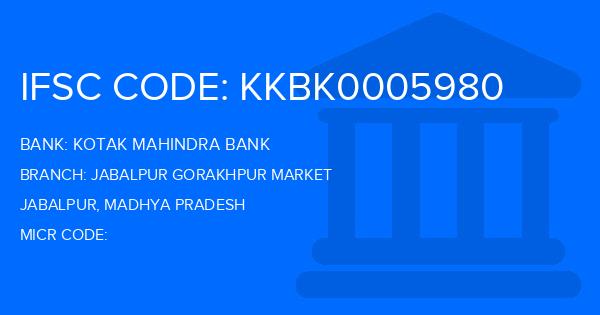 Kotak Mahindra Bank (KMB) Jabalpur Gorakhpur Market Branch IFSC Code