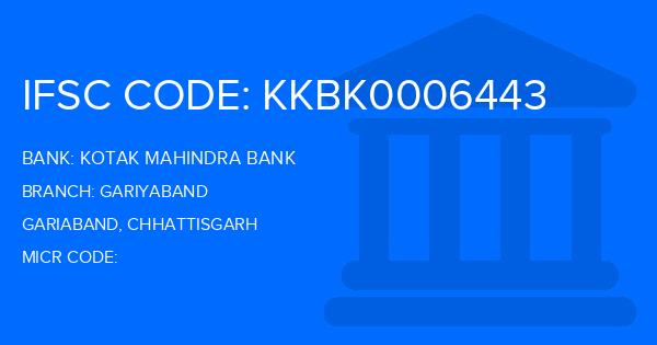 Kotak Mahindra Bank (KMB) Gariyaband Branch IFSC Code