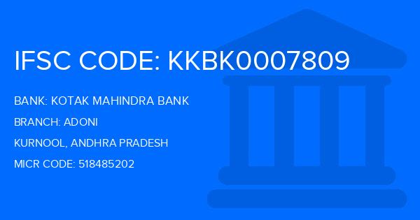 Kotak Mahindra Bank (KMB) Adoni Branch IFSC Code