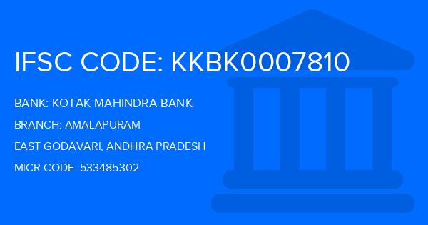 Kotak Mahindra Bank (KMB) Amalapuram Branch IFSC Code