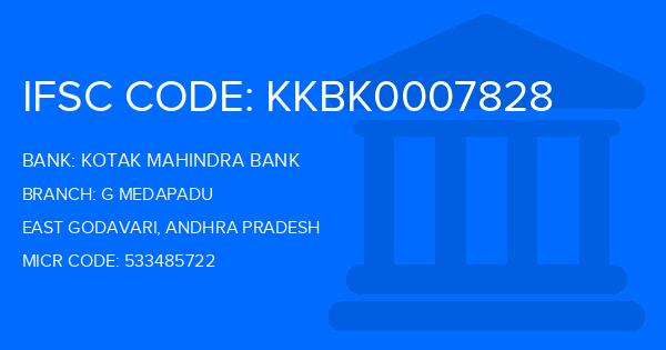 Kotak Mahindra Bank (KMB) G Medapadu Branch IFSC Code